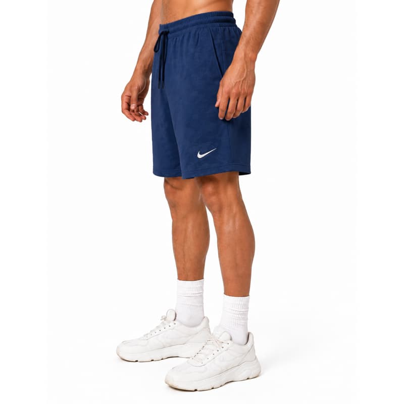 شلوارک ورزشی مردانه نایک مدل Dri Fit-9128 چریکی سرمه ای — تصویر ۳