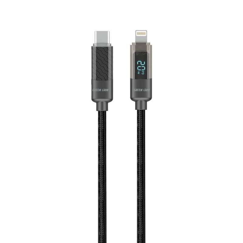 کابل تبدیل USB-C به لایتنینگ گرین لاین مدل Digital display ظرفیت 20 وات — تصویر ۲
