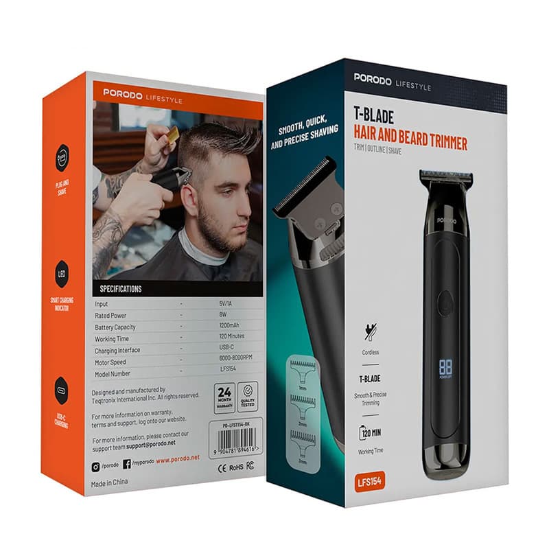 ماشین اصلاح سر و صورت پرودو مدل T-Blade ظرفیت 1200 میلی آمپر ساعت — تصویر ۶