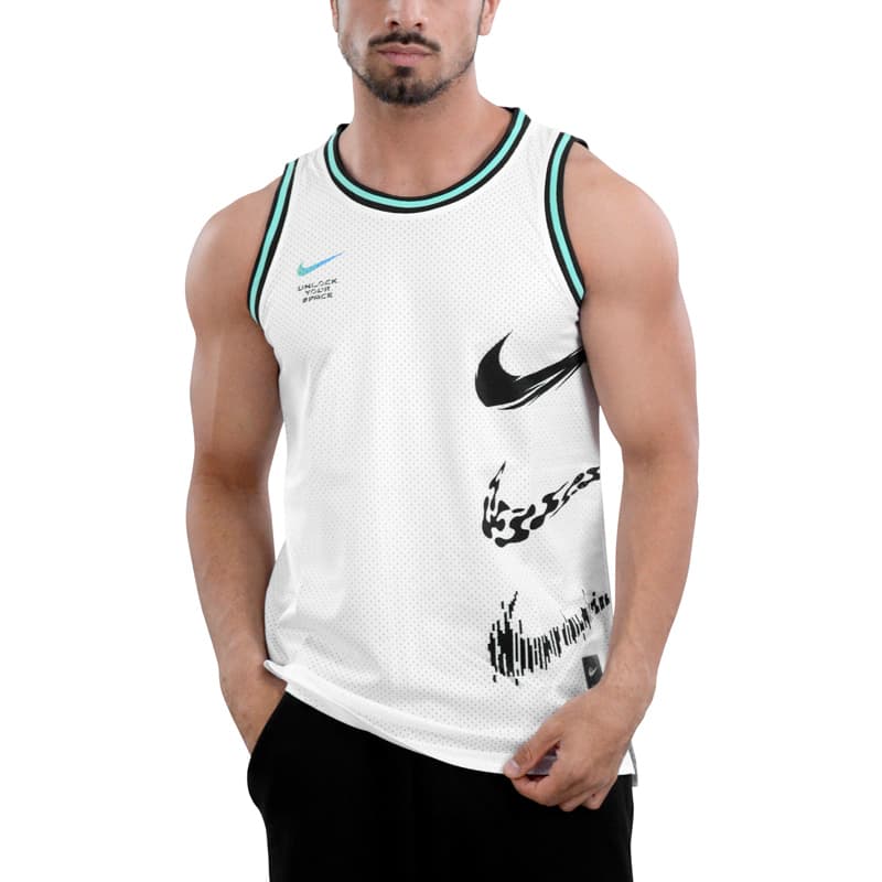 رکابی ورزشی مردانه نایک مدل Dri Fit-235 سفید