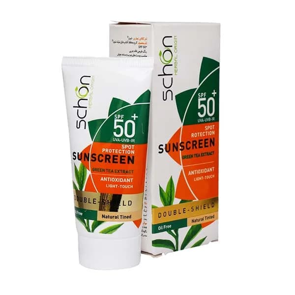 ضد آفتاب دابل شیلد فاقد چربی بی‌رنگ +SPF50چای سبز شون — تصویر ۴