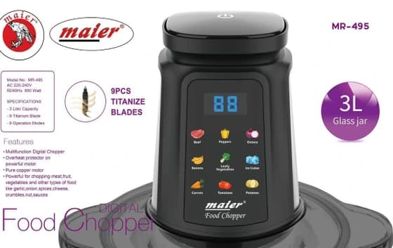 خردکن مایر مدل MR-495 ظرفیت ۳ لیتر با ۹ تیغه — تصویر ۱۲