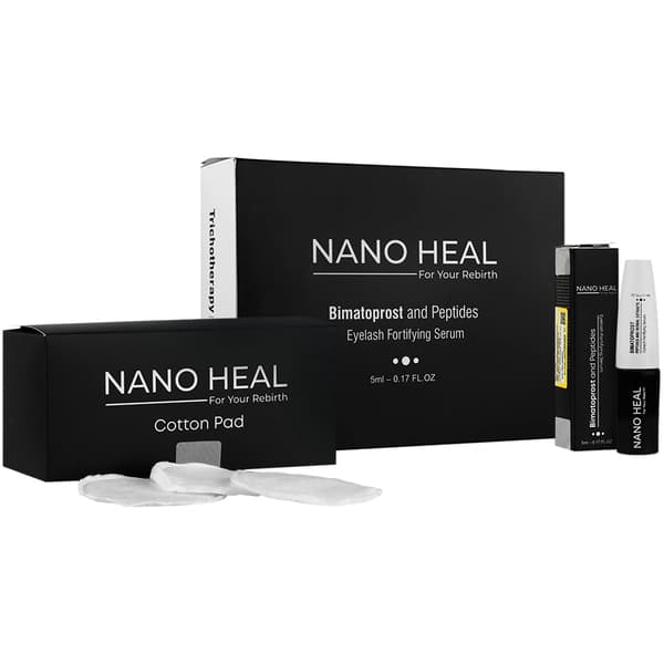 پک تقویت مژه (سرم تقویت مژه و پد کتان) نانوهیل 5ml — تصویر ۲
