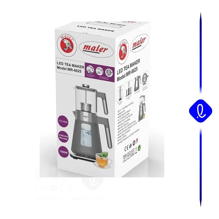 چای ساز مایر مدل MR6625 ظرفیت ۱.۷ لیتر — تصویر ۳