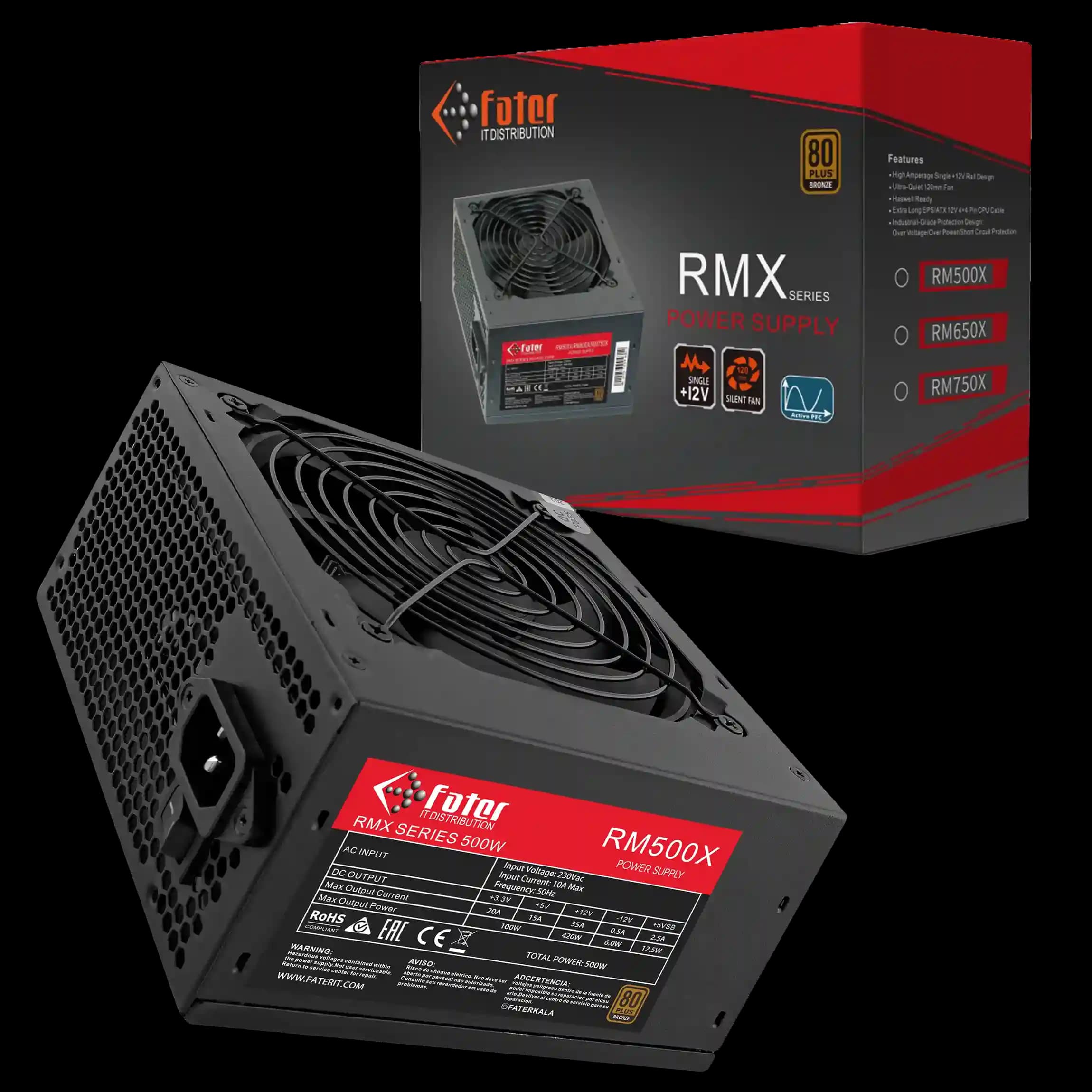 پاور کامپیوتر 500 وات فاطر مدل Fater RM500X 80+ Bronze — تصویر ۳