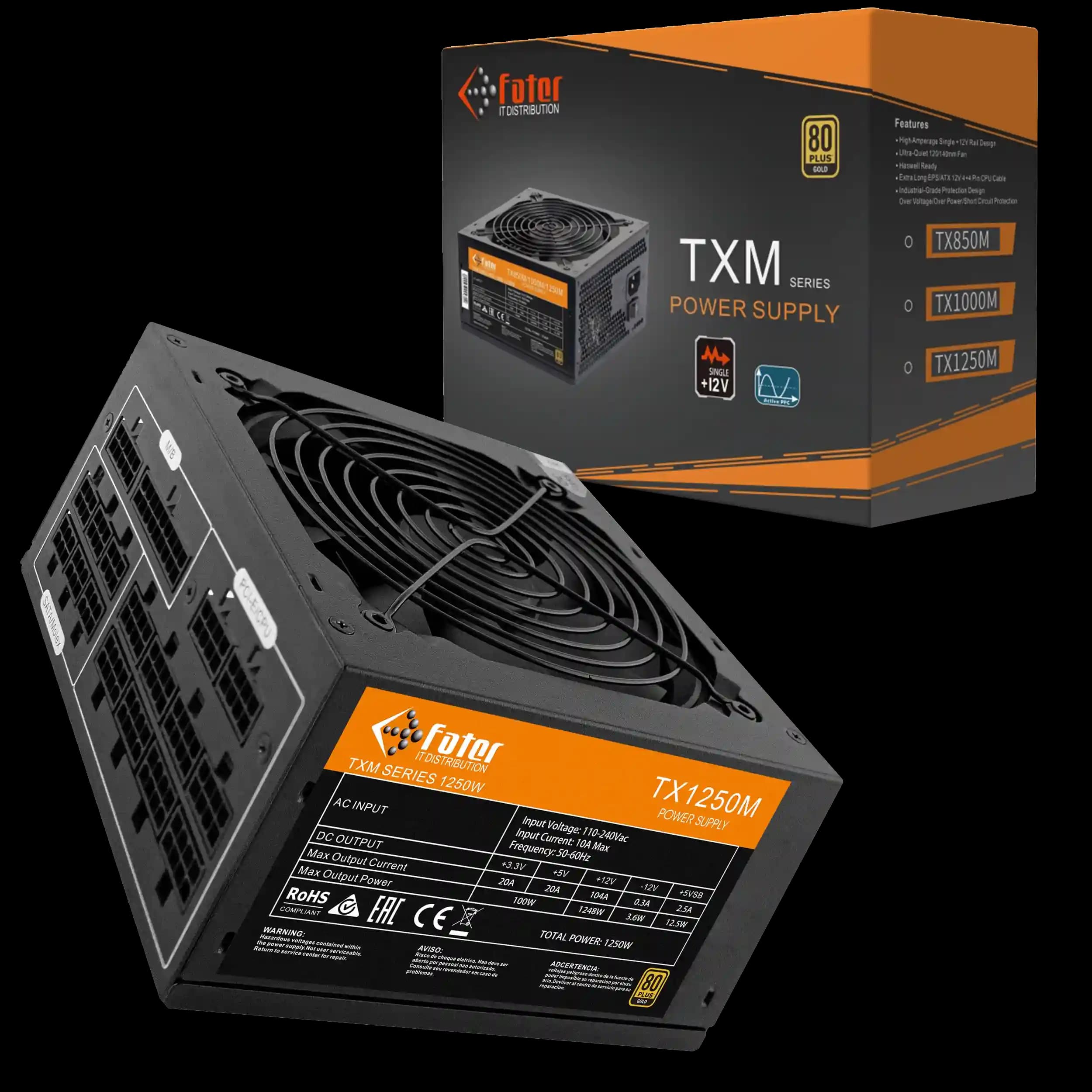 پاور کامپیوتر 1250 وات فاطر مدل Fater TX1250M 80+ GOLD — تصویر ۳