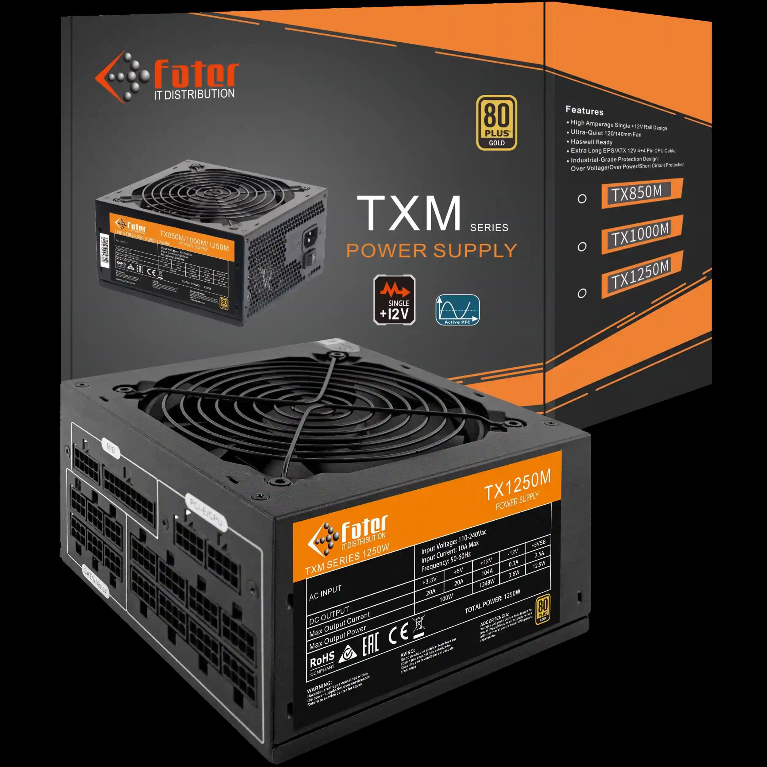 پاور کامپیوتر 1250 وات فاطر مدل Fater TX1250M 80+ GOLD — تصویر ۷