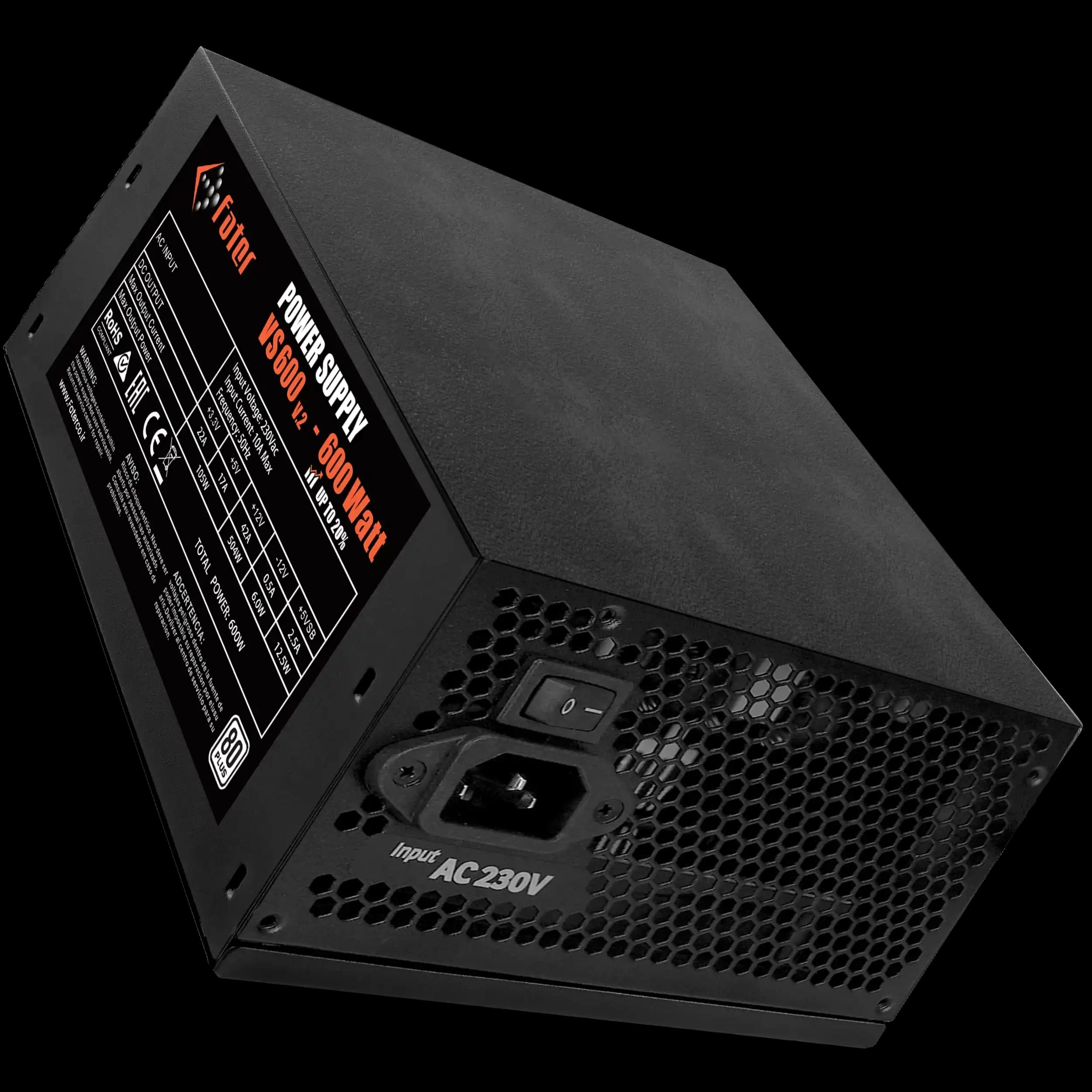 پاور کامپیوتر 600 وات فاطر مدل Fater VS600 V2 80Plus — تصویر ۳