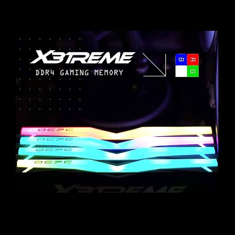 رم کامپیوتر OCPC X3 RGB Black 32GB (8GBx4) 3200 CL16 آواژنگ — تصویر ۷