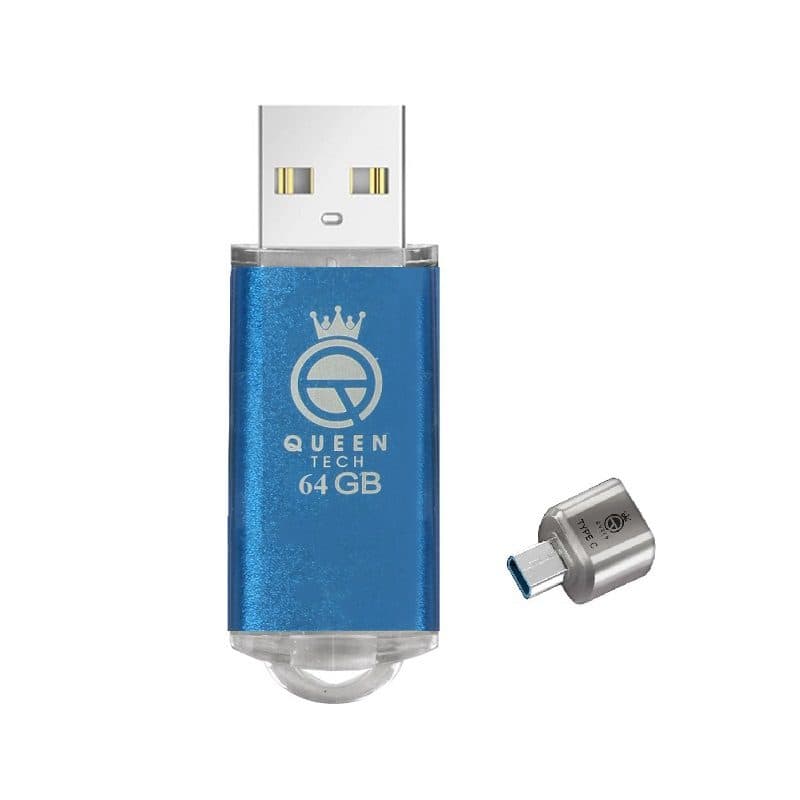 فلش مموری کوئین تک Queen Tech Quick C-Plus 64GB + OTG USB-C — تصویر ۴