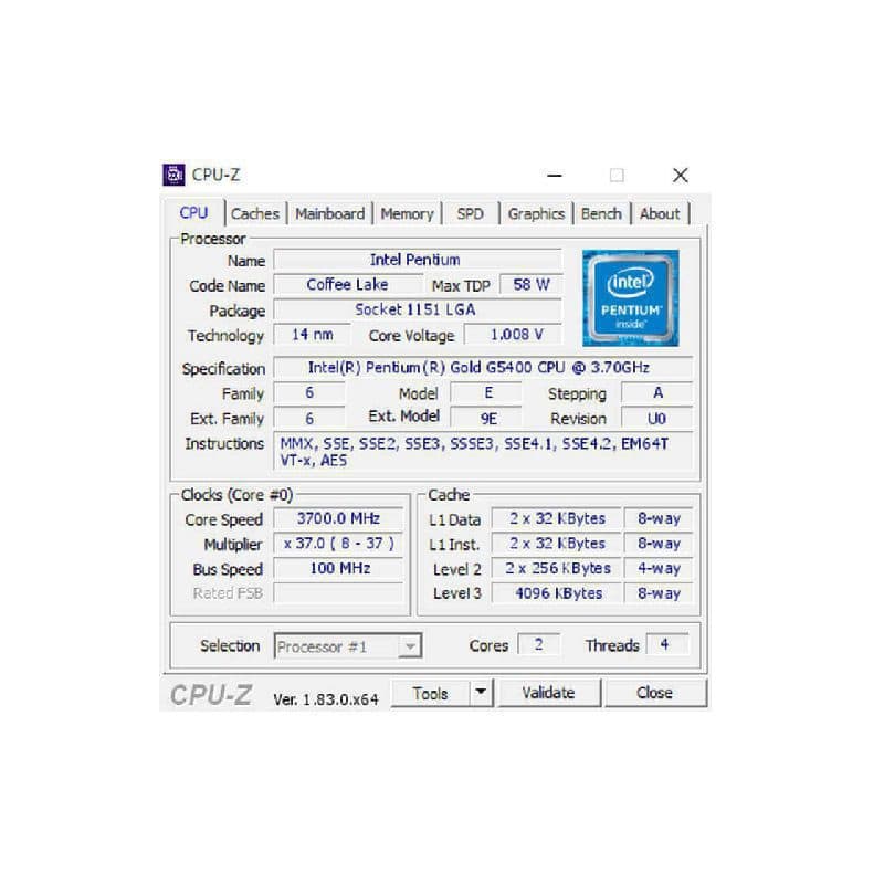 پردازنده اینتل Intel Coffe Lake Pentium Gold G5400 — تصویر ۵
