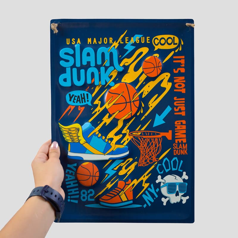 تابلو فلزی اسکلتی طرح بسکتبال مدل Slam Dunk کد Njd-397d4 — تصویر ۹