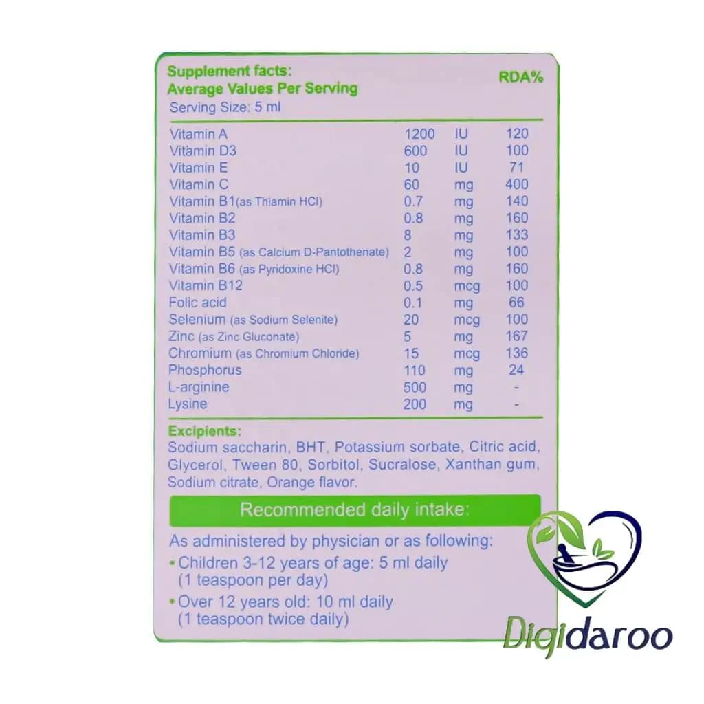 شربت لیکو آپ (Liqo Up) ابیان فارمد 250 میلی لیتری — تصویر ۳