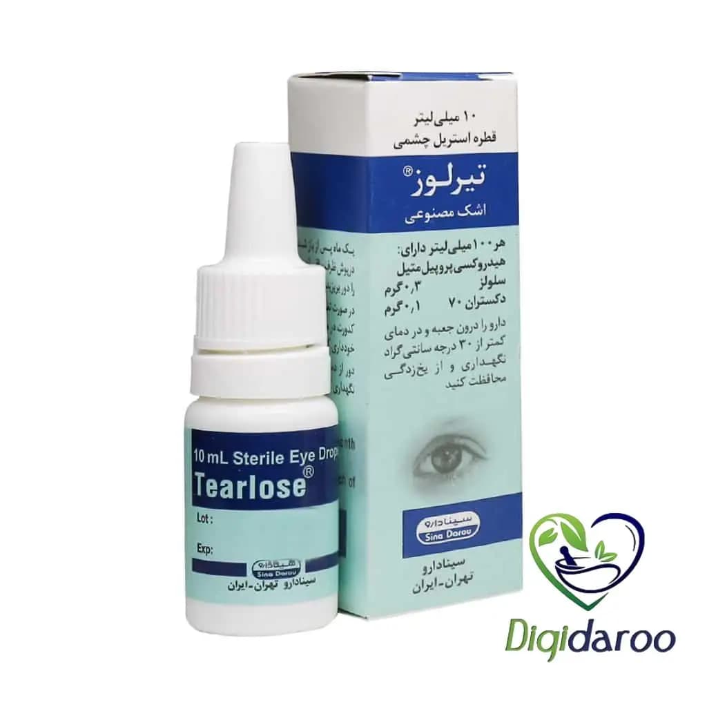 قطره اشک مصنوعی تیرلوز (Tearlose) سینا دارو 10 میلی لیتری — تصویر ۲
