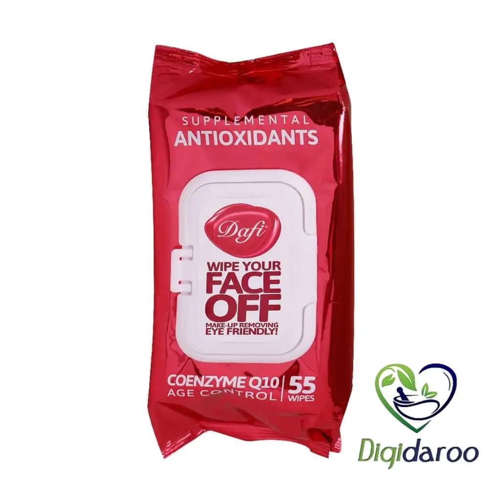 دستمال مرطوب پاک کننده آرایش(FACE OFF) آنتی اکسیدان (Antioxidants) دافی 55 عددی (قرمز) — تصویر ۴