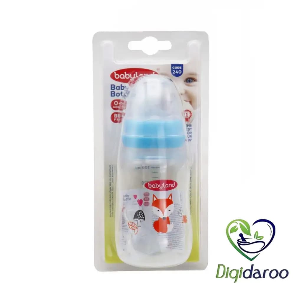 شیشه شیر آنتی کولیک کد 240 بیبی لند 150 میلی لیتری (آبی) — تصویر ۳