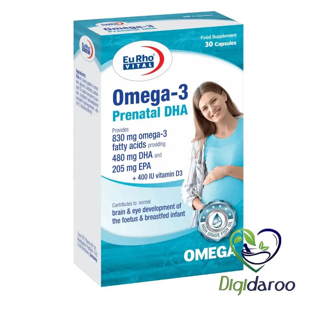 کپسول نرم امگا-3 پریناتال DHA یوروویتال 30 عددی