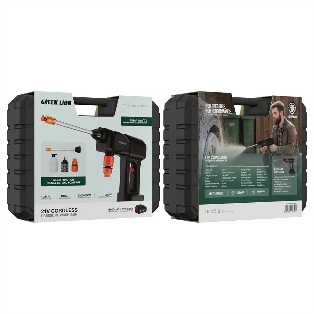 کارواش شارژی 21 وات گرین لاین مدل CORDLESS PRESSURE — تصویر ۱۰