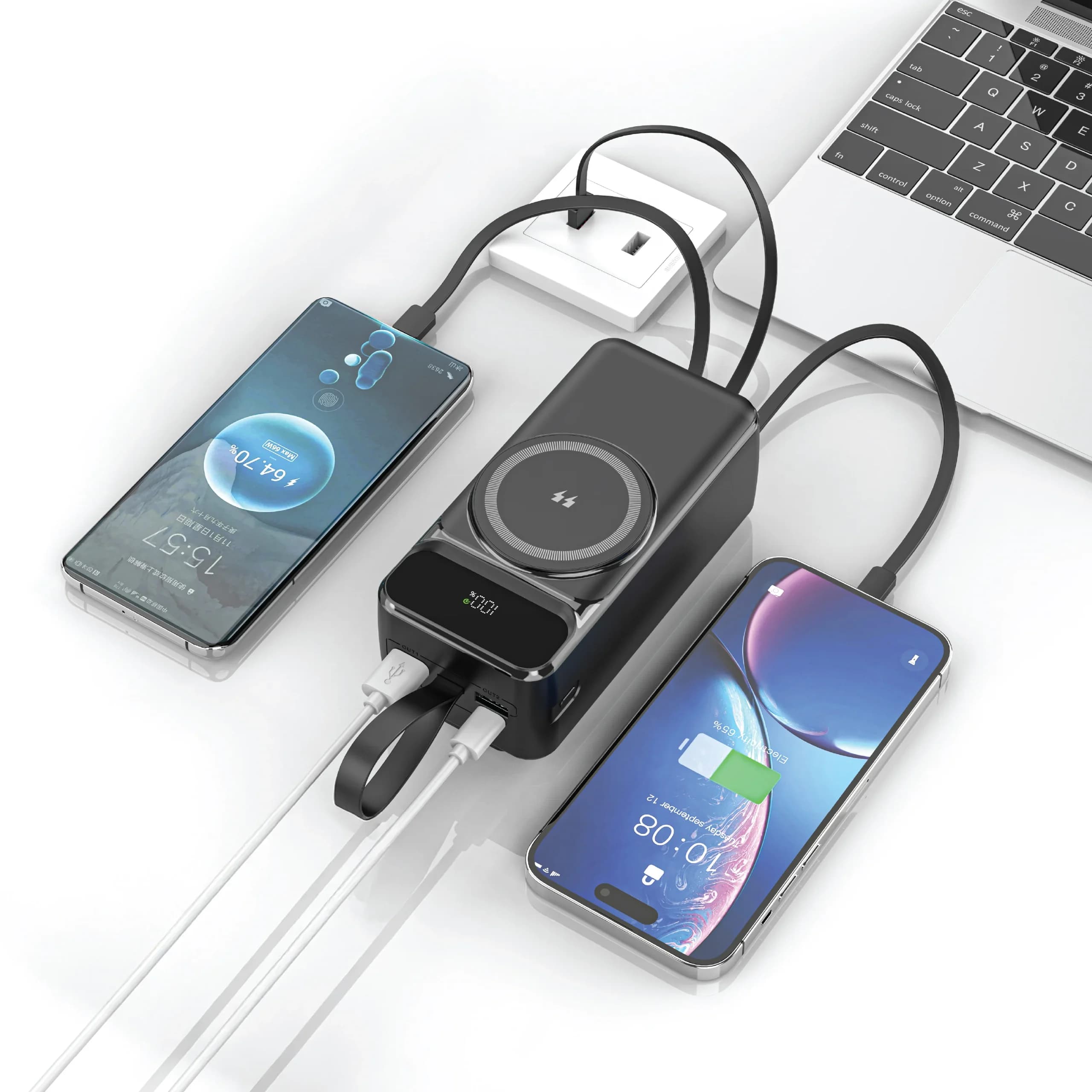 پاوربانک 20W مگ سیف گرین لاین 40000MAH مدل EVERTON — تصویر ۳