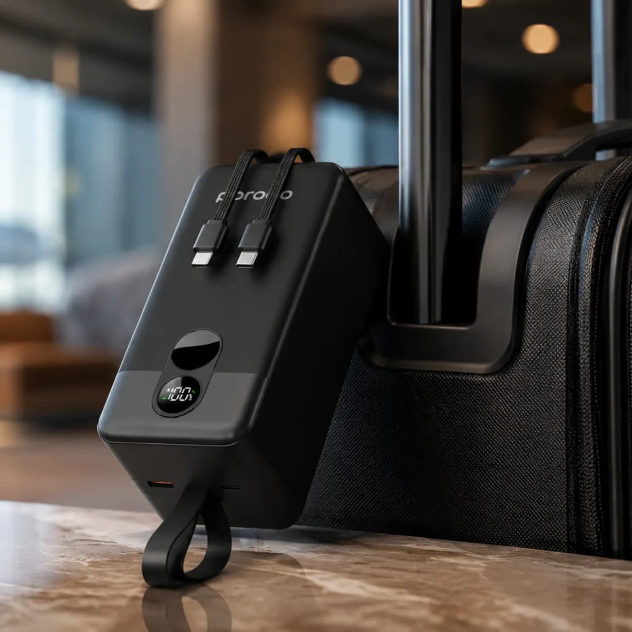 پاوربانک 22.5W پرودو 50000MAH مدل INTEGRATED CABLES — تصویر ۳