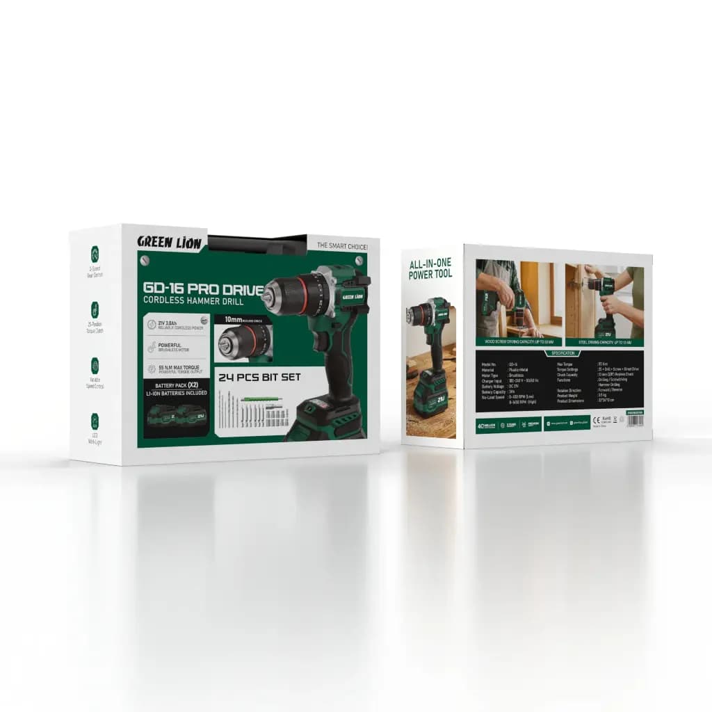 دریل چکشی شارژی گرین لاین مدل GD-16 PRO DRIVE — تصویر ۸