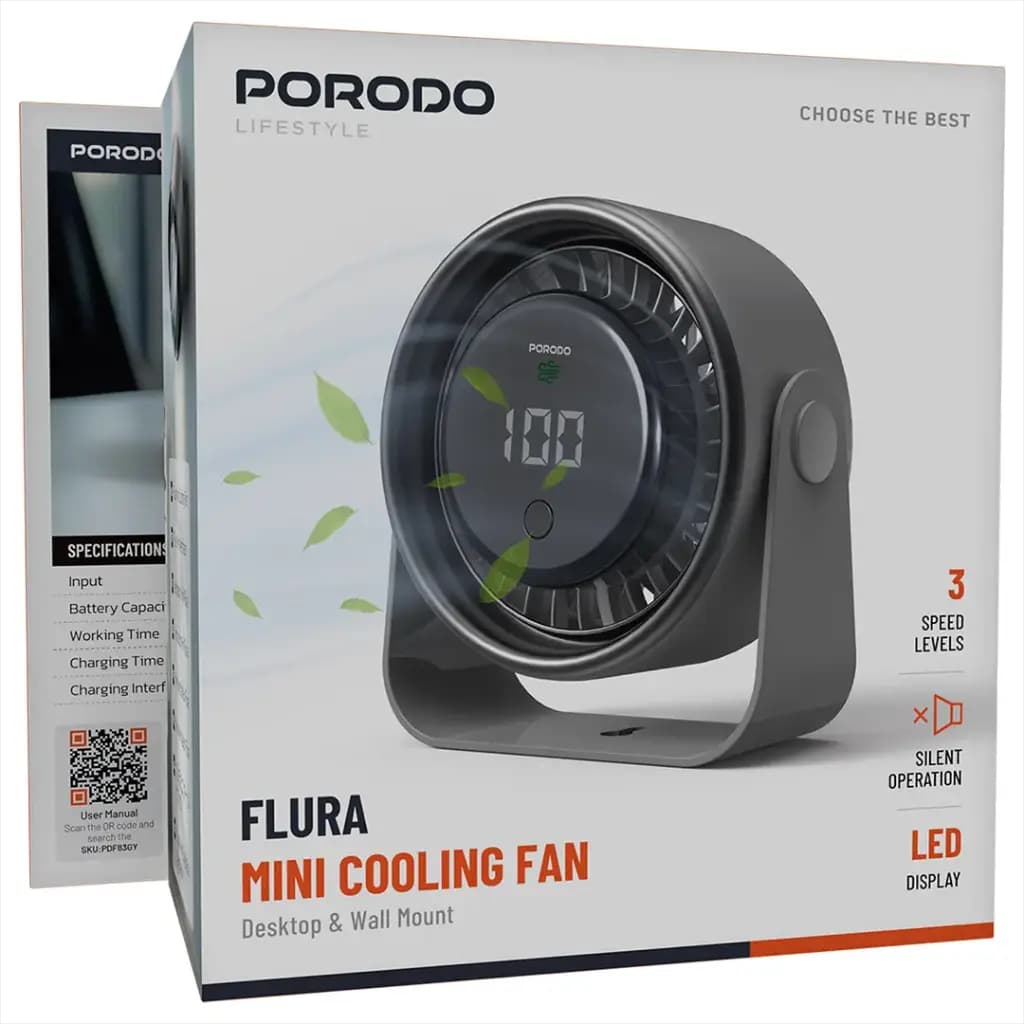 پنکه شارژی رومیزی پرودو مدل FLURA MINI — تصویر ۵