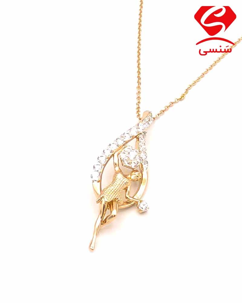 گردنبند ژوپینگ طلایی مدل بالرین — تصویر ۳