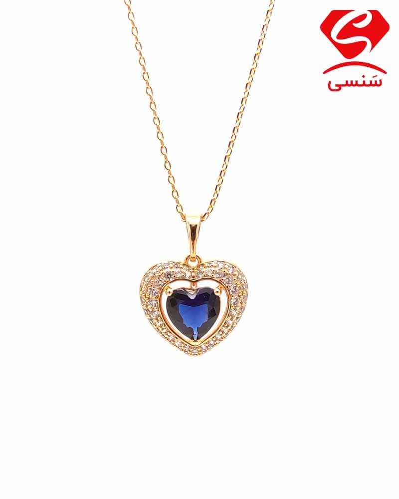 گردنبند ژوپینگ طلایی نگین سورمه ای