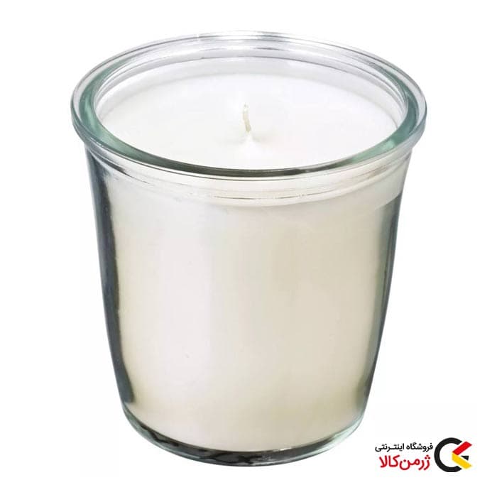 شمع لیوانی شیشه ای سفید و معطر برند ایکیا