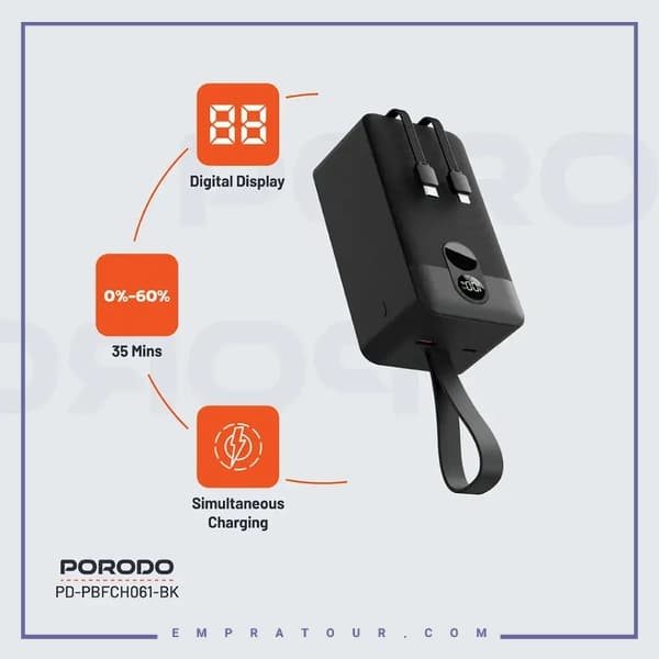 پاوربانک 50000 به همراه کابل متصل پرودو PDPBFCH061 — تصویر ۷