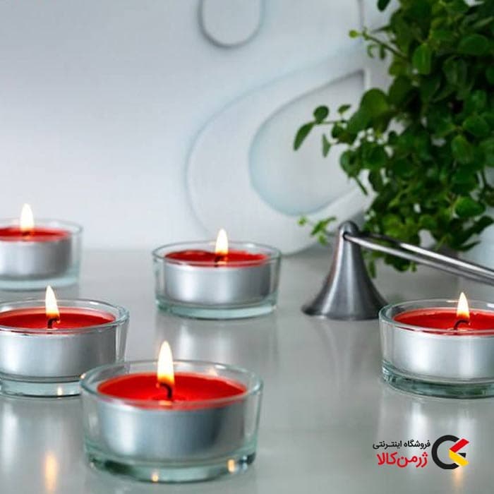 بسته 12 عددی شمع وارمر معطر بزرگ قرمز برند ایکیا — تصویر ۱۱