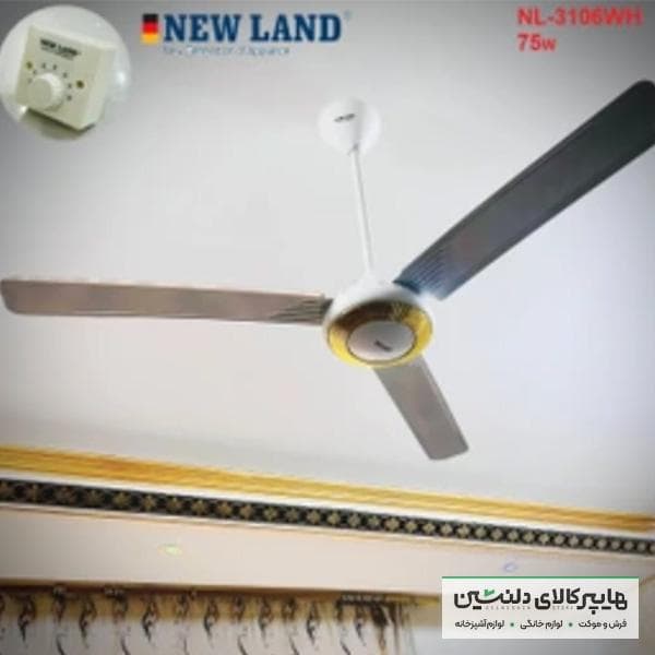 خرید و قیمت پنکه سقفی 3 پره 75 وات نیولند 3106 — تصویر ۲