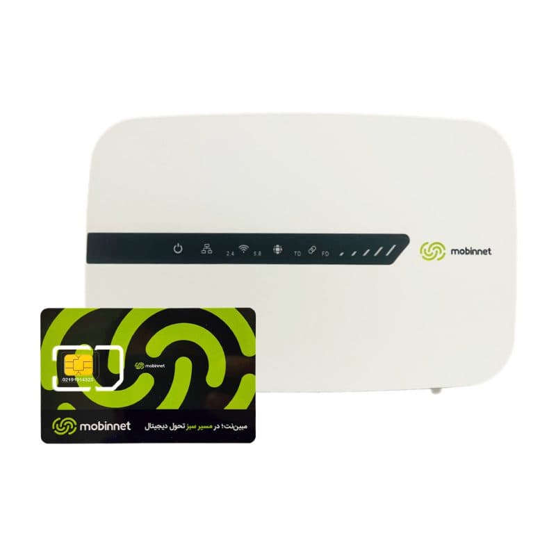 مودم 4.5G/TD-LTE مبین نت مدل MN6500Q به همراه سیم کارت مبین نت با 30 گیگابایت اینترنت سه ماهه