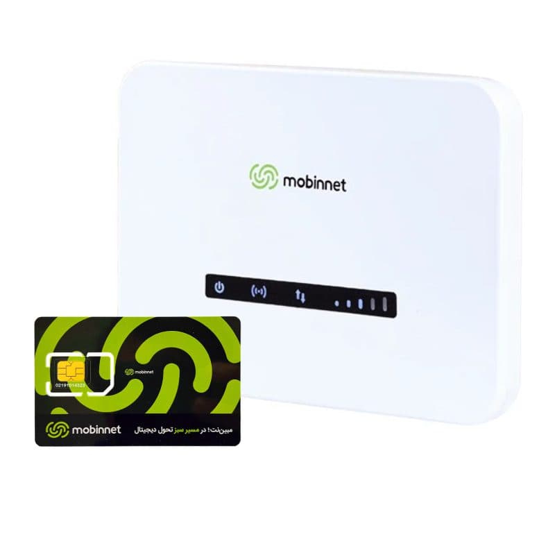 مودم 4G/TD-LTE مبین نت مدل MN6200D به همراه سیم کارت مبین نت با 200 گیگابایت اینترنت یکساله