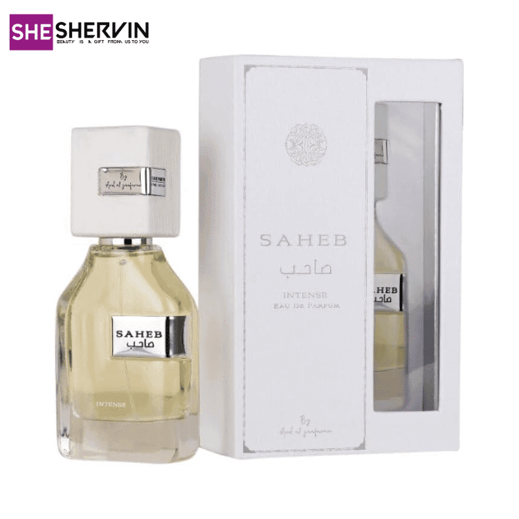 عطر ادوپرفیوم ارض الزعفران مدل صاحب اینتنس رایحه شیرین و خنک ۷۰ میلی لیتر — تصویر ۳