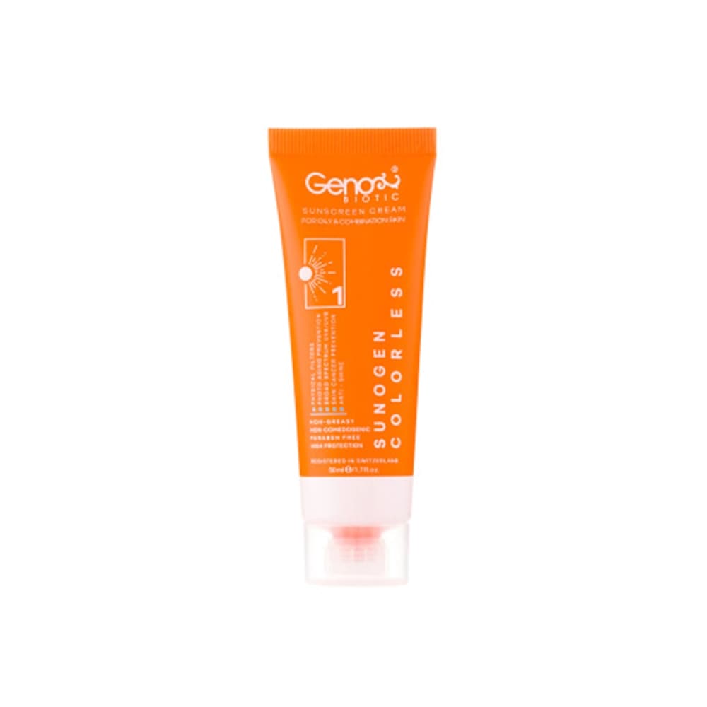 ضدآفتاب بی رنگ ژنوبایوتیک SPF50 حجم50 — تصویر ۹