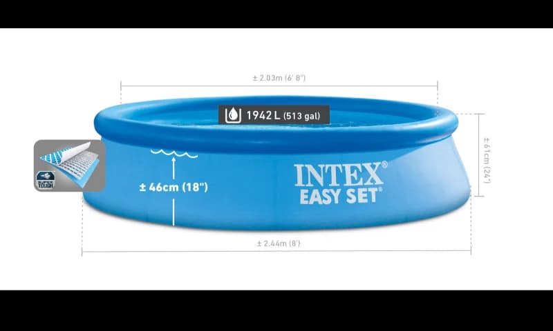 استخر ایزی ست 244*61 برزنتی اینتکس 28106 Intex — تصویر ۱۱