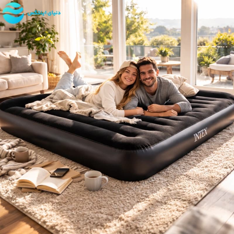 تشک بادی دو نفره مشکی پمپ دار اینتکس 64150ND Intex — تصویر ۱۱