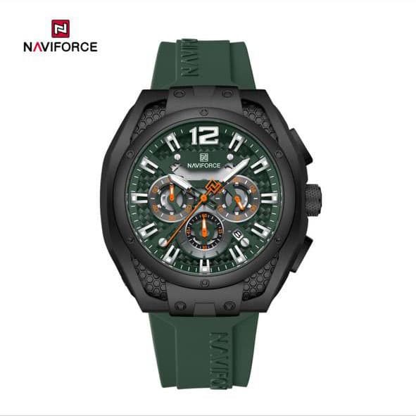 ساعت مردانه اورجینال مارک نیوی فورس NAVIFORCE مدل NF8063 کرنوگراف بند سیلیکونی موتور ژاپن کد 1925179