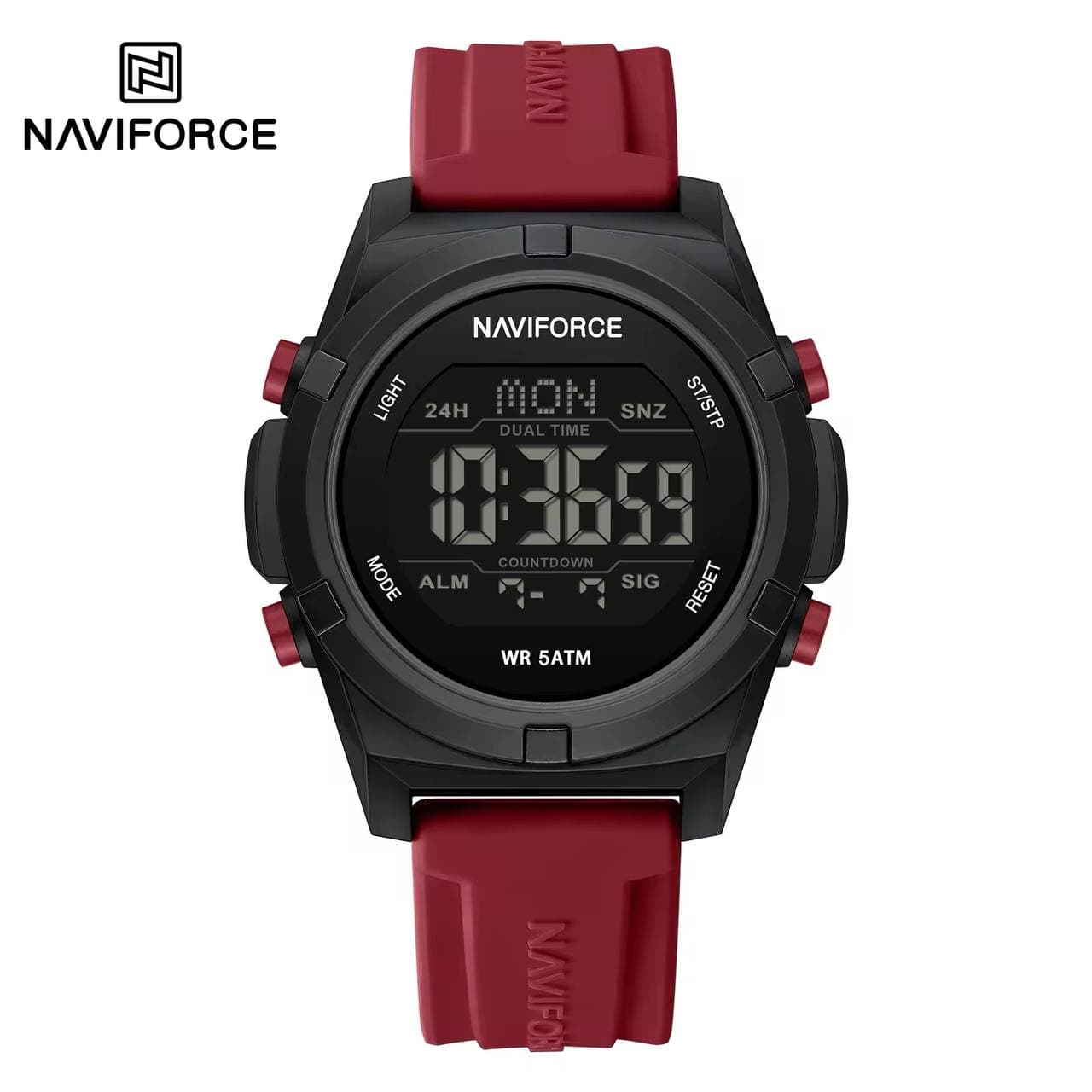ساعت اسپرت اورجینال مارک نیوی فورس NAVIFORCE مدل NF7110 دیجیتال بند سیلیکونی موتور ژاپن کد 1925138