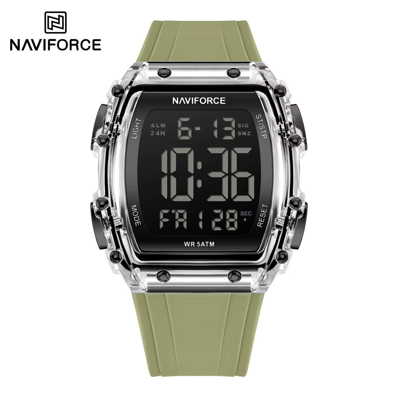 ساعت مردانه اورجینال مارک نیوی فورس NAVIFORCE مدل NF6107 دیجیتال بند سیلیکونی موتور ژاپن کد 1925132
