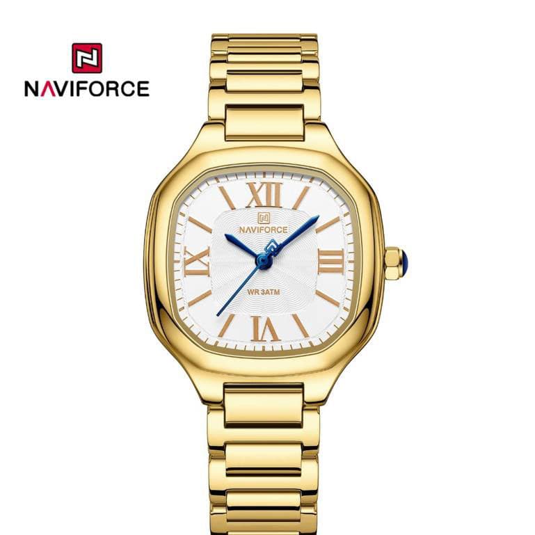 ساعت زنانه اورجینال مارک نیوی فورس NAVIFORCE مدل NF5042 بند استیل طرح گل رز موتور ژاپن کد 1925118