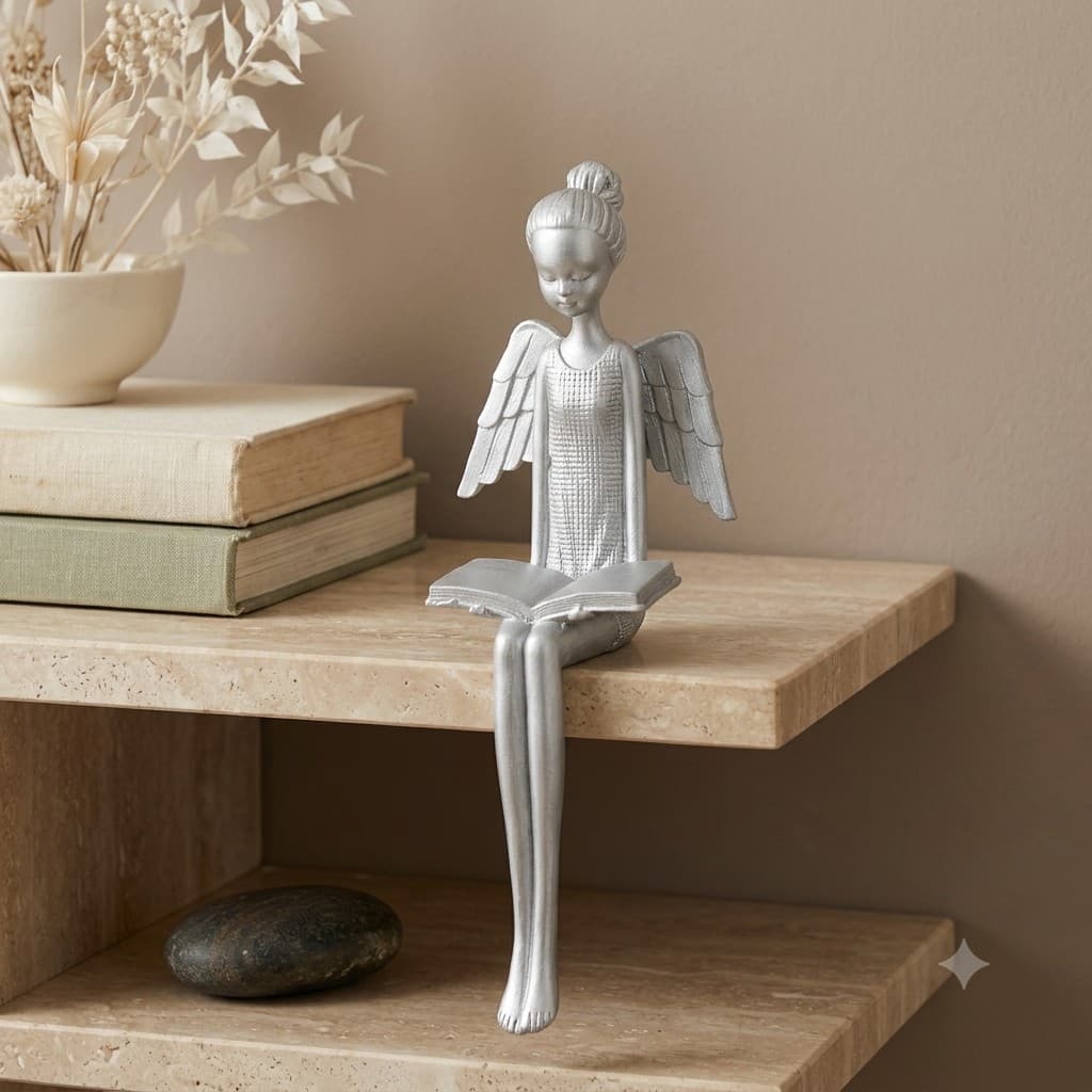 مجسمه فرشته نشسته کتابخوان کد 2491
