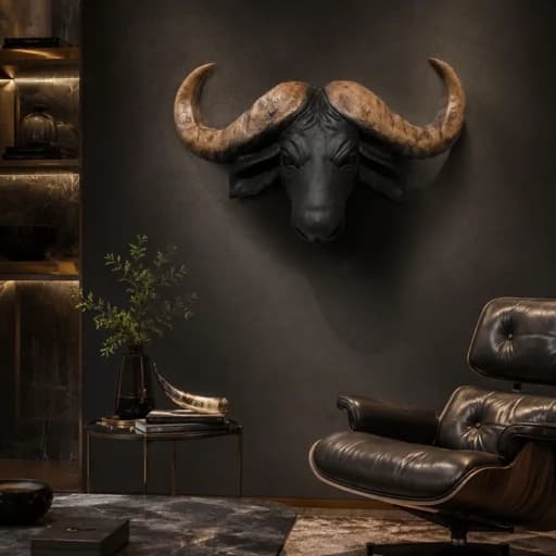 دیوارکوب کله گاومیش بزرگ — تصویر ۶