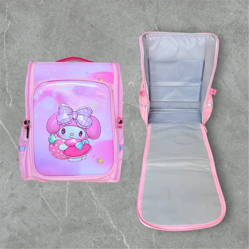 کوله پشتی صندوقی ملودی (پاپیون و توت فرنگی) کد 8881 — تصویر ۹