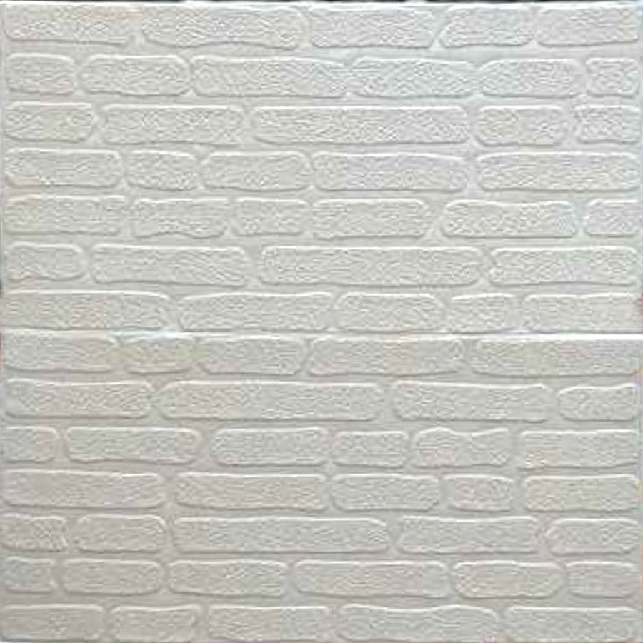 دیوارپوش فومی طرح آجر فانتزی سفید وارداتی کد 43-12 ابعاد 70 در 77 سانتیمتر
