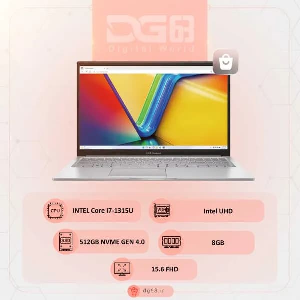 خرید لپ تاپ ایسوس ASUS Vivobook F1504VA i3-1315U/8GB /512GB/Intel UHD