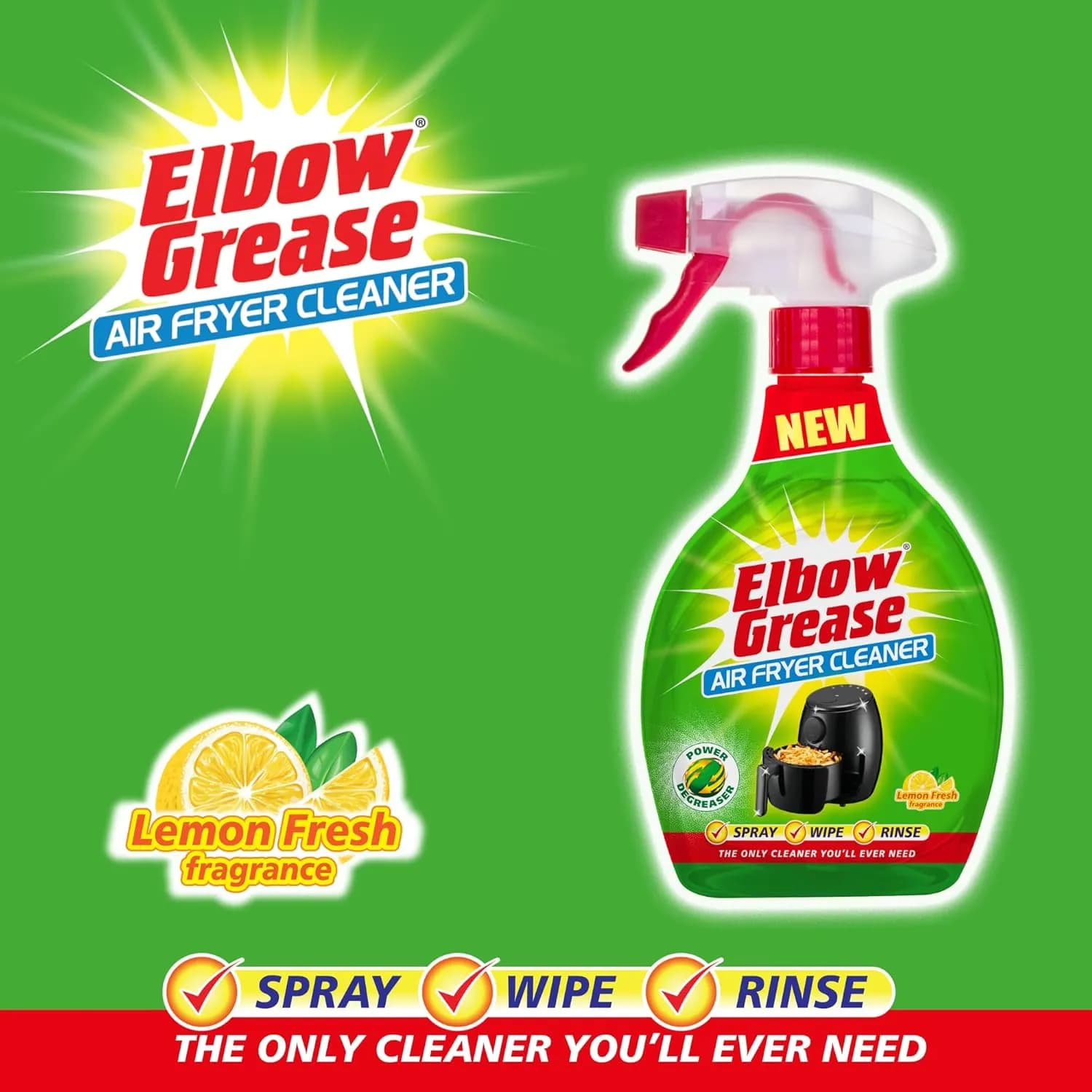 اسپری تمیزکننده چربی دستگاه هوا پز البو گریس Elbow Grease با رایحه لیمو حجم 500 میل — تصویر ۱۲