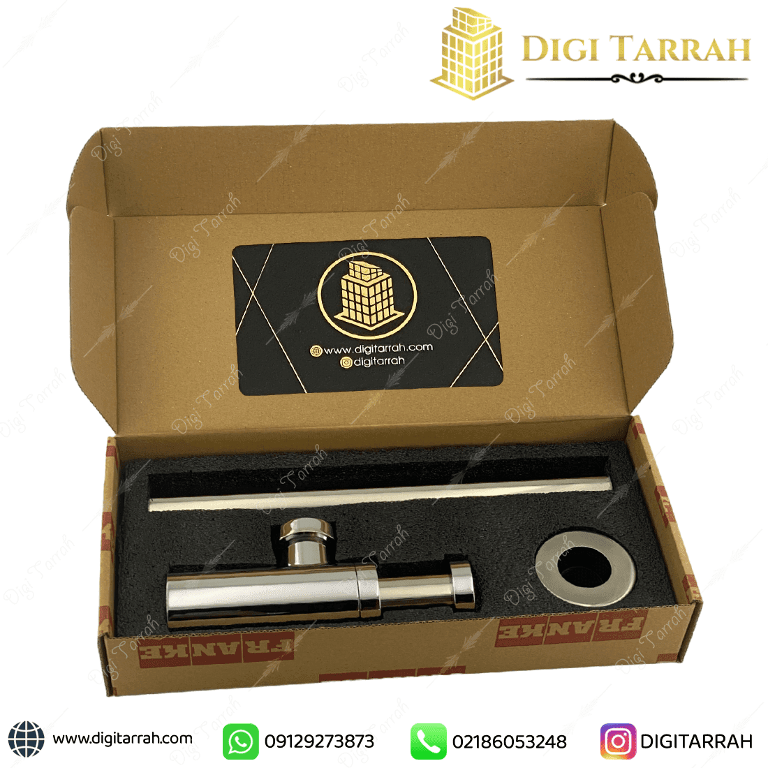 سیفون روشویی برنجی استیل براق سنگین ساخت ترکیه