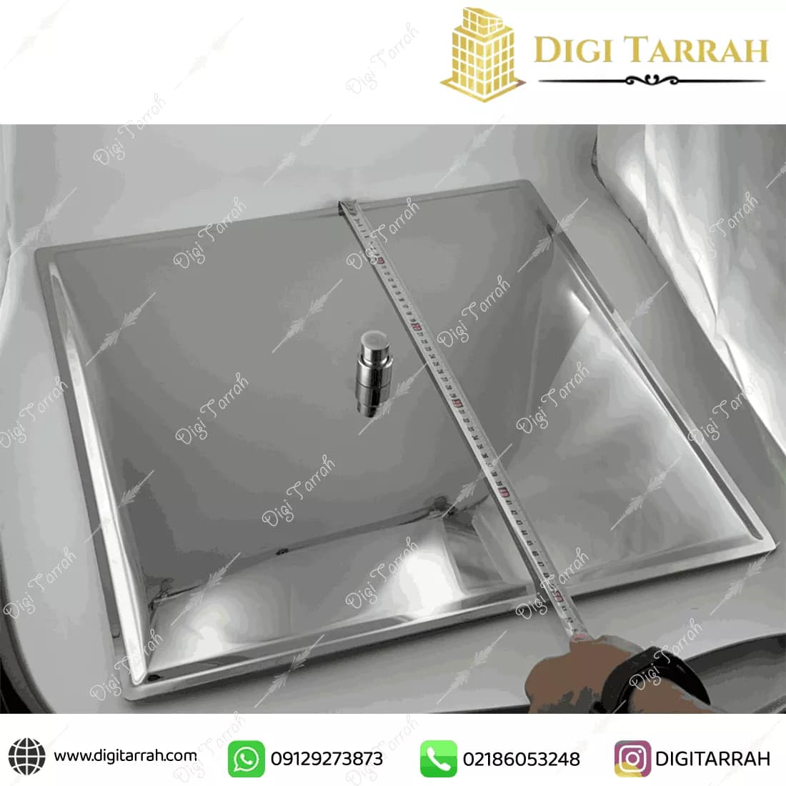 سردوش چهارگوش استیل ۵۰ سانتی متر enzo — تصویر ۸
